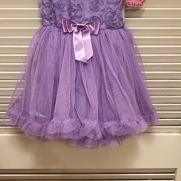 Popatu Girls Floral Sleeveless Fit and Flare Dress in Purple. - Picture 7 of 14
